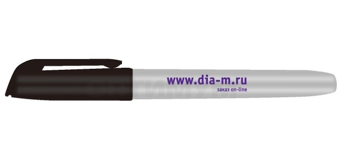 Маркер перманентный по стеклу и пластмассе, 2 мм, Диаэм