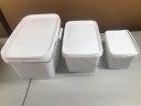Ведро, 5,8 л, прямоугольное, крышка белая, металлическая ручка, белый полипропилен, Россия