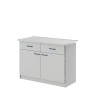 Стол лабораторный ЛАБ-PRO 120.65.90 на опорных тумбах, рабочая поверхность - SS