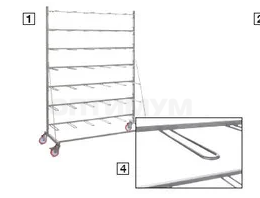Стеллаж Rack for cages THF 2366 из нержавеющей стали с держателями "шпилька" для 60 клеток типа II