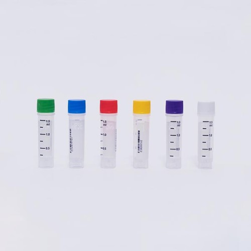 Криопробирки 5 мл, прозрачные крышки, ПП, высота 45,7 мм, боковой штрих-код, конические, с юбкой, внешняя резьба, стерильные, матовое поле для маркировки, бесцветные, 25 шт./уп., 40 уп./кор., Biologix