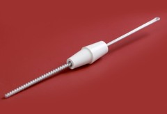 Петля ректальная прямая крученая с двухконусной силиконовой пробкой №14,5 с каналом (прозрачная пробка), 50 шт