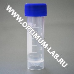 Криопробирка с завинчивающейся крышкой и юбкой устойчивости 5 мл, 15х60 мм, с внешней резьбой, нестерильная, п/п, Greetmed