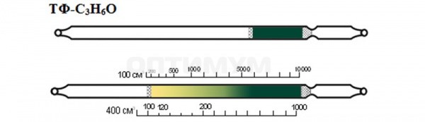 Индикаторная трубка на ацетон 100-1000; 200-10000 мг/м4 (4,5)