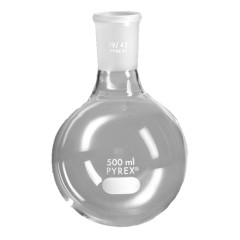 Колба круглодонная, 250 мл, d 83 мм, шлиф 14/20, 1 шт, Pyrex (Corning)