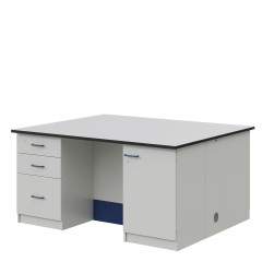 Стол островной ЛАБ-PRO 180.150.90 на опорных тумбах, рабочая поверхность - LAMINAT