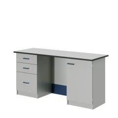 Стол лабораторный ЛАБ-PRO 180.65.90 на опорных тумбах, рабочая поверхность - LAMINAT