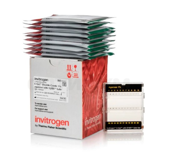 Гель агарозный готовый E-Gel Double Comb Agarose Gels with SYBR Safe DNA Gel Stain, 1%, 10 шт./уп., Thermo FS