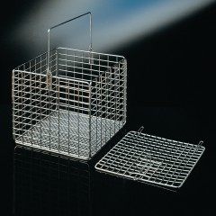 Укладка-штатив кубическая с крышкой и ручкой из нержав. проволоки 300х300х200 мм