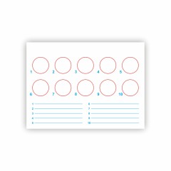 Карточка-планшет на 10 белых лунок со строками для записи, 50 шт./уп., 2700 шт./кор., Sovtech, Россия