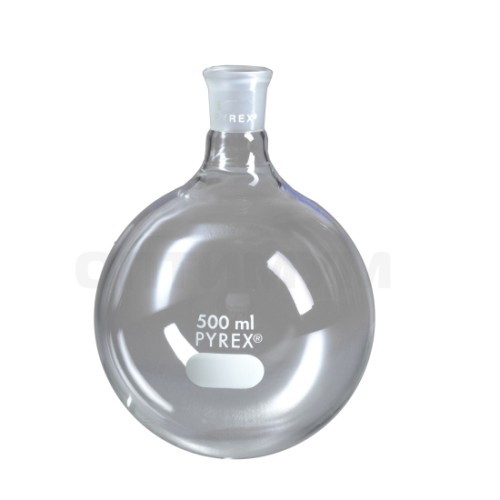 Колба круглодонная, 25 мл, d 42 мм, шлиф 19/22, 1 шт, Pyrex (Corning)