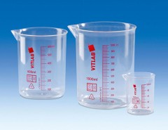 Стакан мерный VITLAB 250 мл, красная шкала, PMP