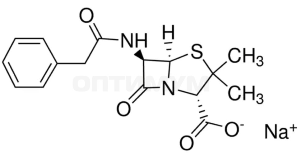 Пенициллин G натриевая соль, активность 1550 ед/мг, CAS 69-57-8, Servicebio