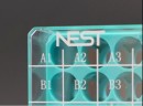 Штатив для хранения криопробирок 1,2 мл, 81 место, с крышкой, синий, Nest