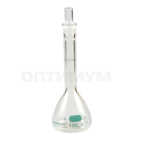 Колба мерная, 500 мл, d 100 мм, класс А, крышка 19, ПВХ, 6 шт, Pyrex (Corning)