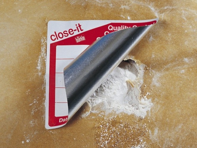 Наклейки Bürkle close-it 95х95 мм без печати, 500 шт/рул