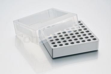 Штатив для пробирок 1 / 2 мл, 64 места, с крышкой, полипропилен, серый, Eppendorf