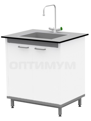 Стол-мойка на опорной тумбе из металла ЛАБ-М МО МЕ 80.65.90 T6V