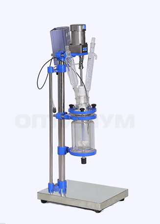 Реактор лабораторный, 400°С, 100 л, EXS-100L, с рубашкой, верхнеприводной мешалкой с взрывобезопасным исполнением, штативом, ZZKD